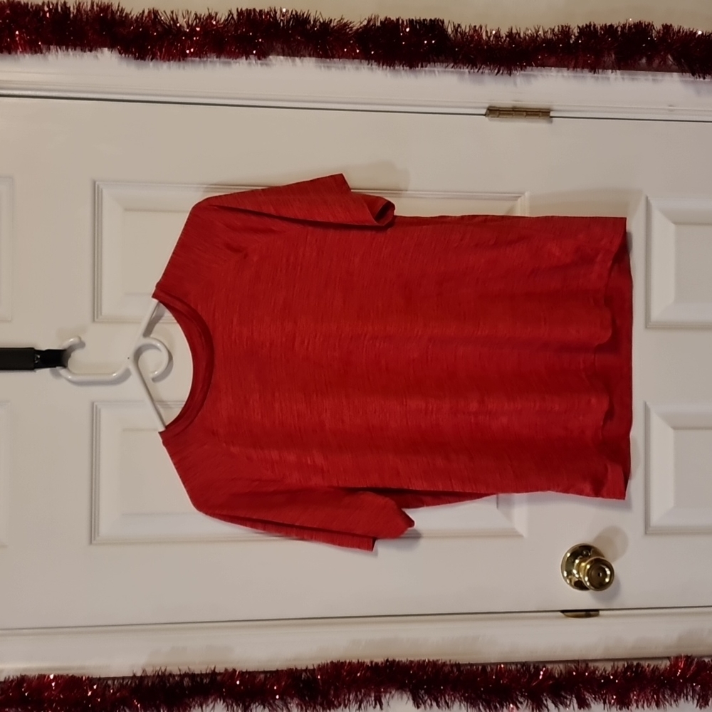Champion bright red polyester athletic shirt medium